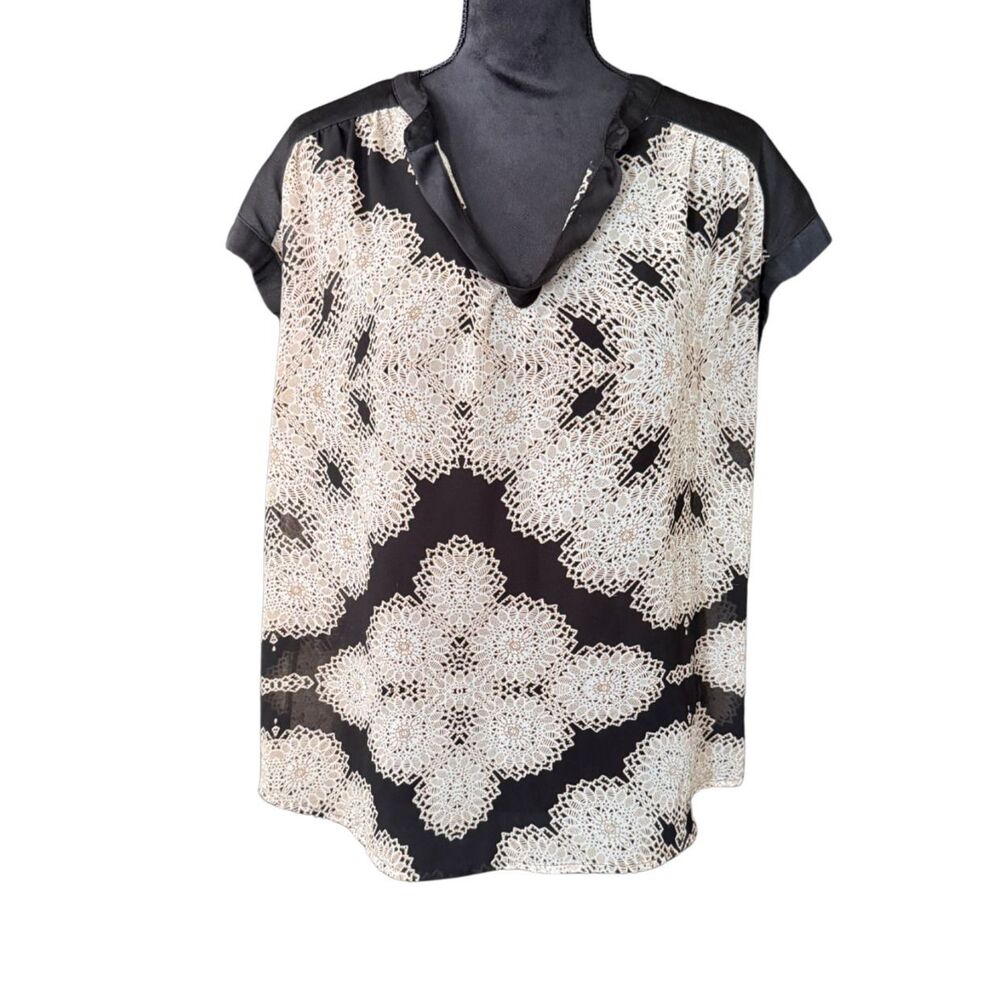 Ellen Tracy Floral Design Short Sleeve Women's Casual Top size XL
